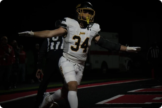 Football player in action during a game