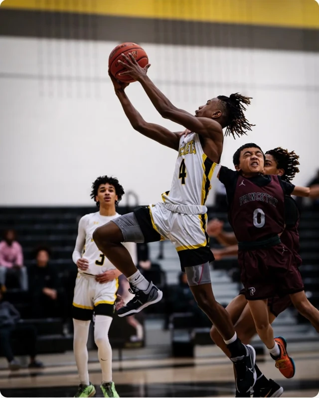 Basketball player taking a shot
